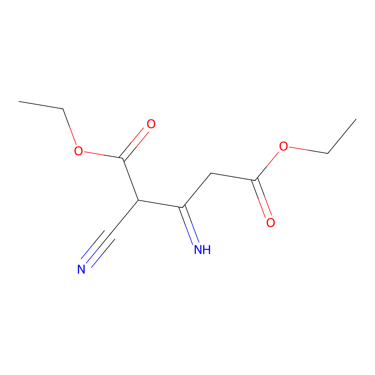 Diethyl 2-cyano-3-iminopentanedioate molecular structure, CAS 65523-05-9