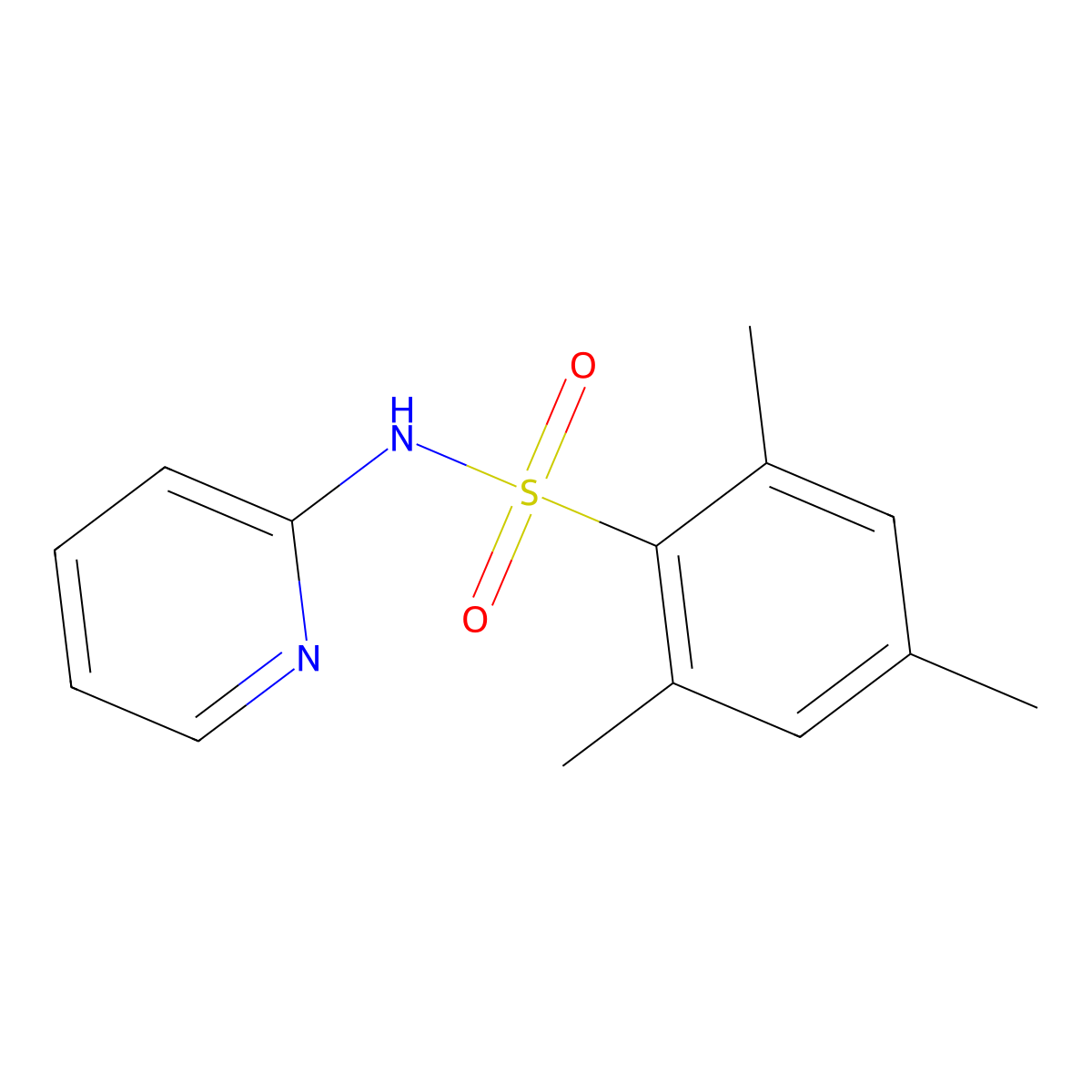 2,4,6-trimethyl-N-pyridin-2-ylbenzenesulfonamide molecular structure, CAS 65523-70-8