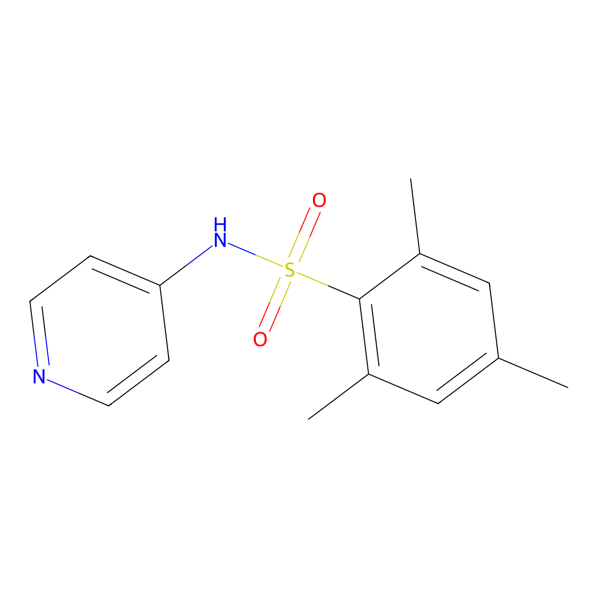 2,4,6-trimethyl-N-pyridin-4-ylbenzenesulfonamide molecular structure, CAS 65523-71-9