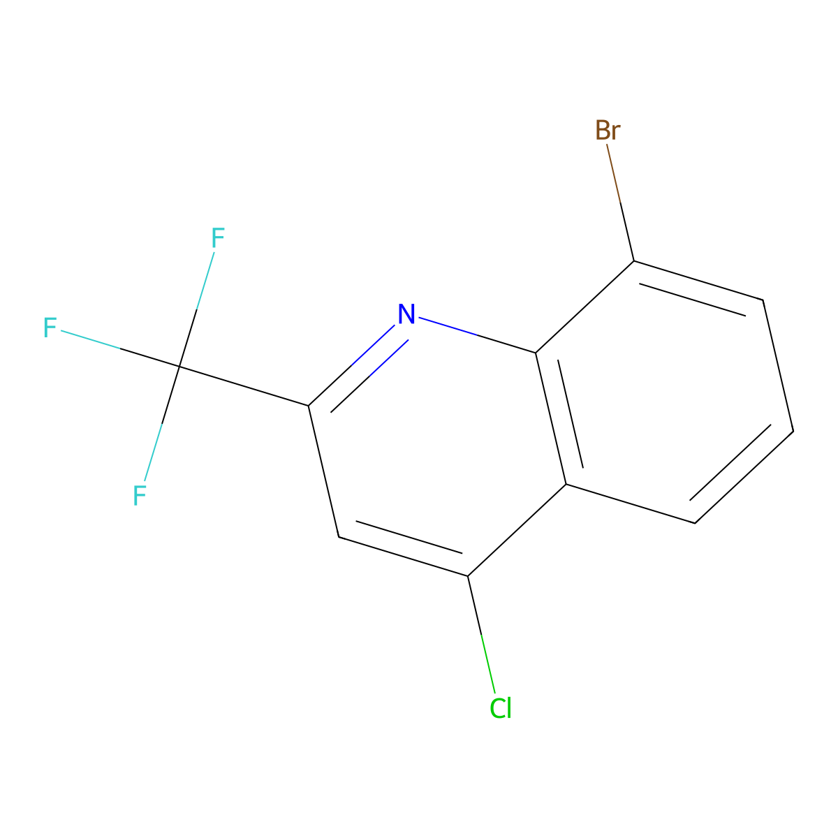 8-Bromo-4-chloro-2-(trifluoromethyl)quinoline molecular structure, CAS 655235-61-3