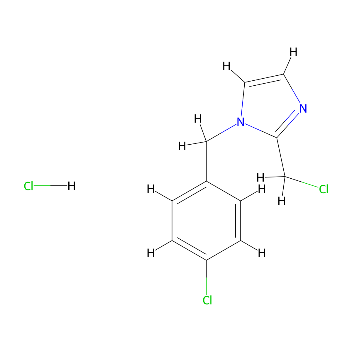 1-(4-Chlorobenzyl)-2-(chloromethyl)-1H-imidazole hydrochloride molecular structure, CAS 655235-85-1