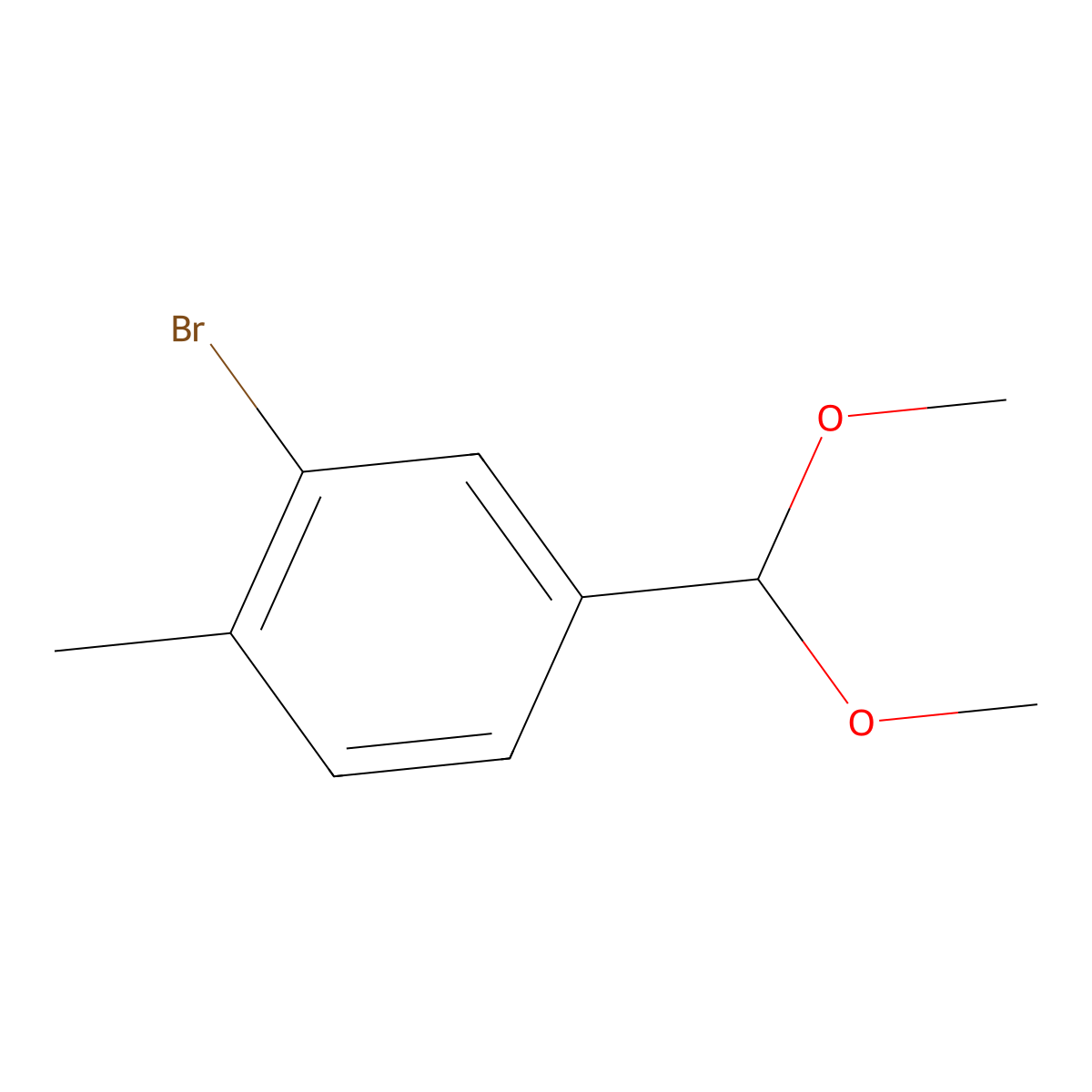 2-bromo-4-(dimethoxymethyl)-1-methylBenzene molecular structure, CAS 655237-91-5