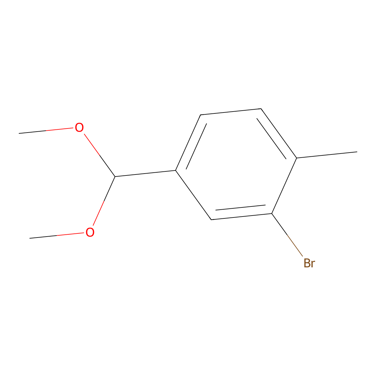 2-bromo-4-(dimethoxymethyl)-1-methylBenzene molecular structure, CAS 655237-91-5