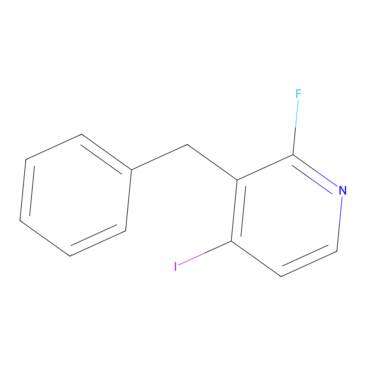 3-Benzyl-2-fluoro-4-iodopyridine molecular structure, CAS 655245-95-7