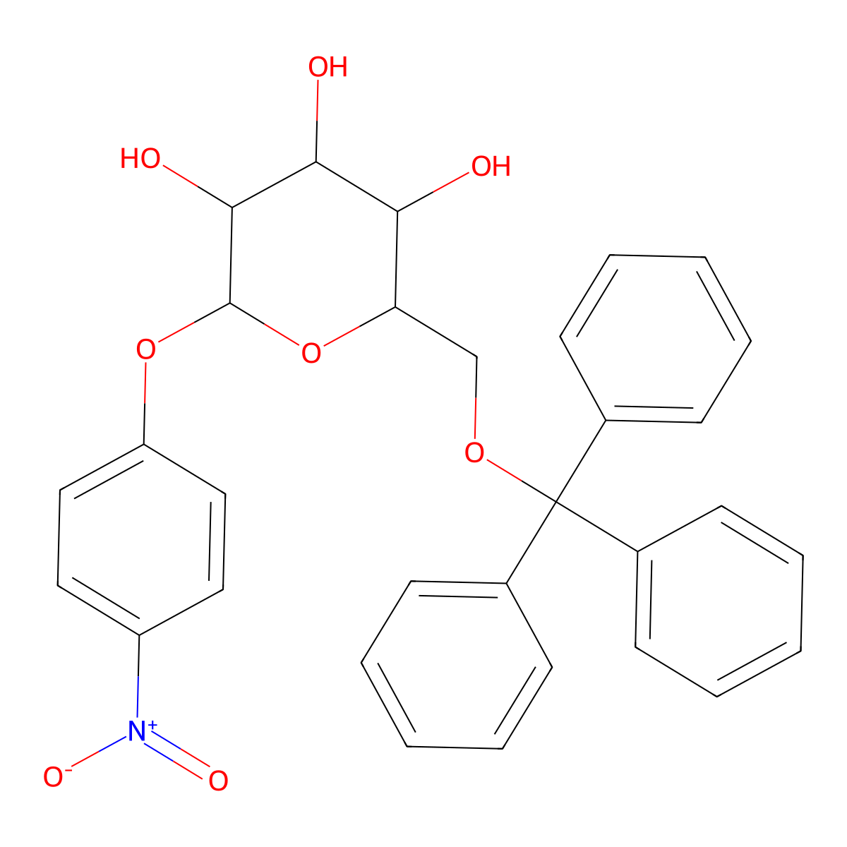 4-Nitrophenyl 6-O-trityl-alpha-D-glucopyranoside molecular structure, CAS 655246-35-8