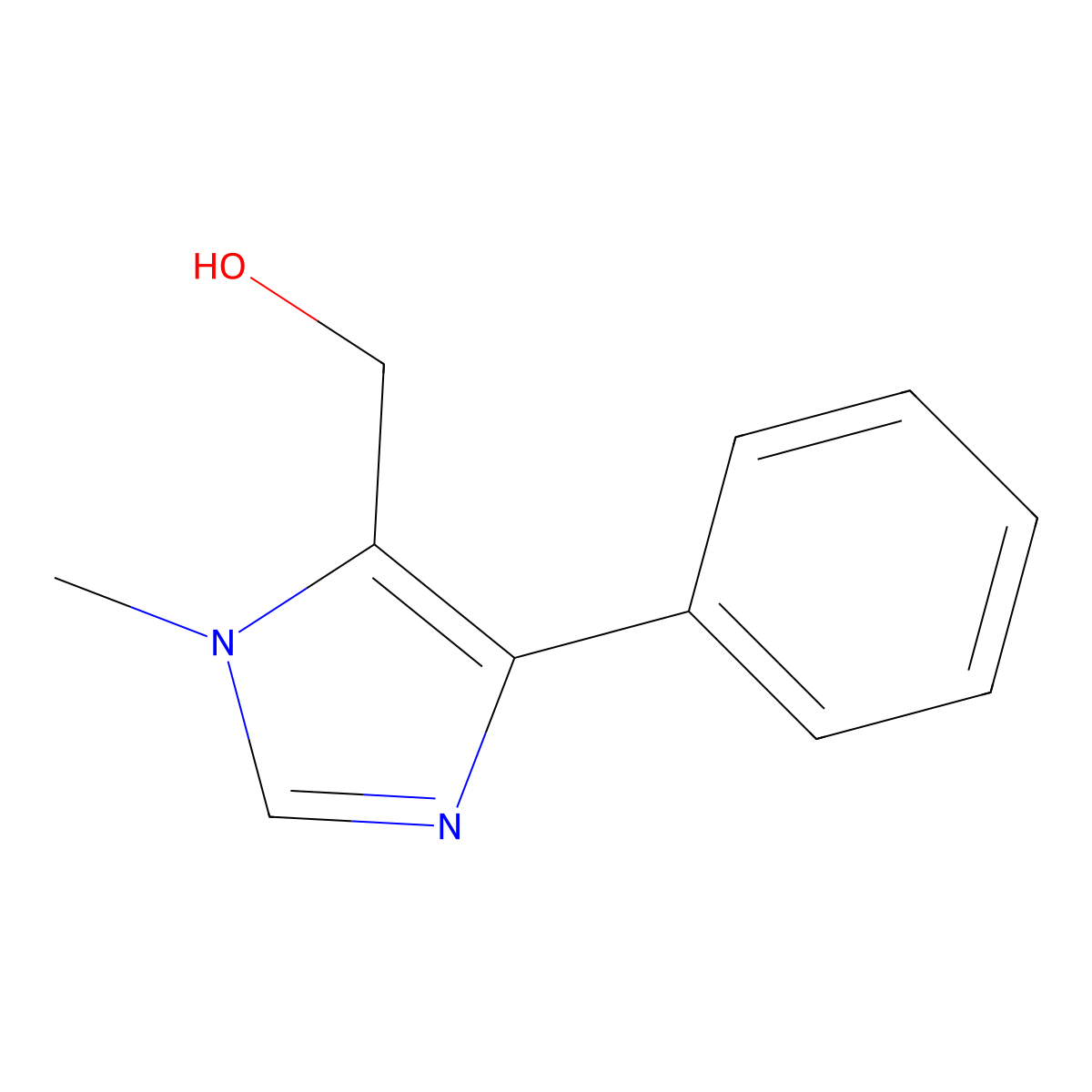 (1-Methyl-4-phenyl-1H-imidazol-5-YL)methanol molecular structure, CAS 655253-57-9