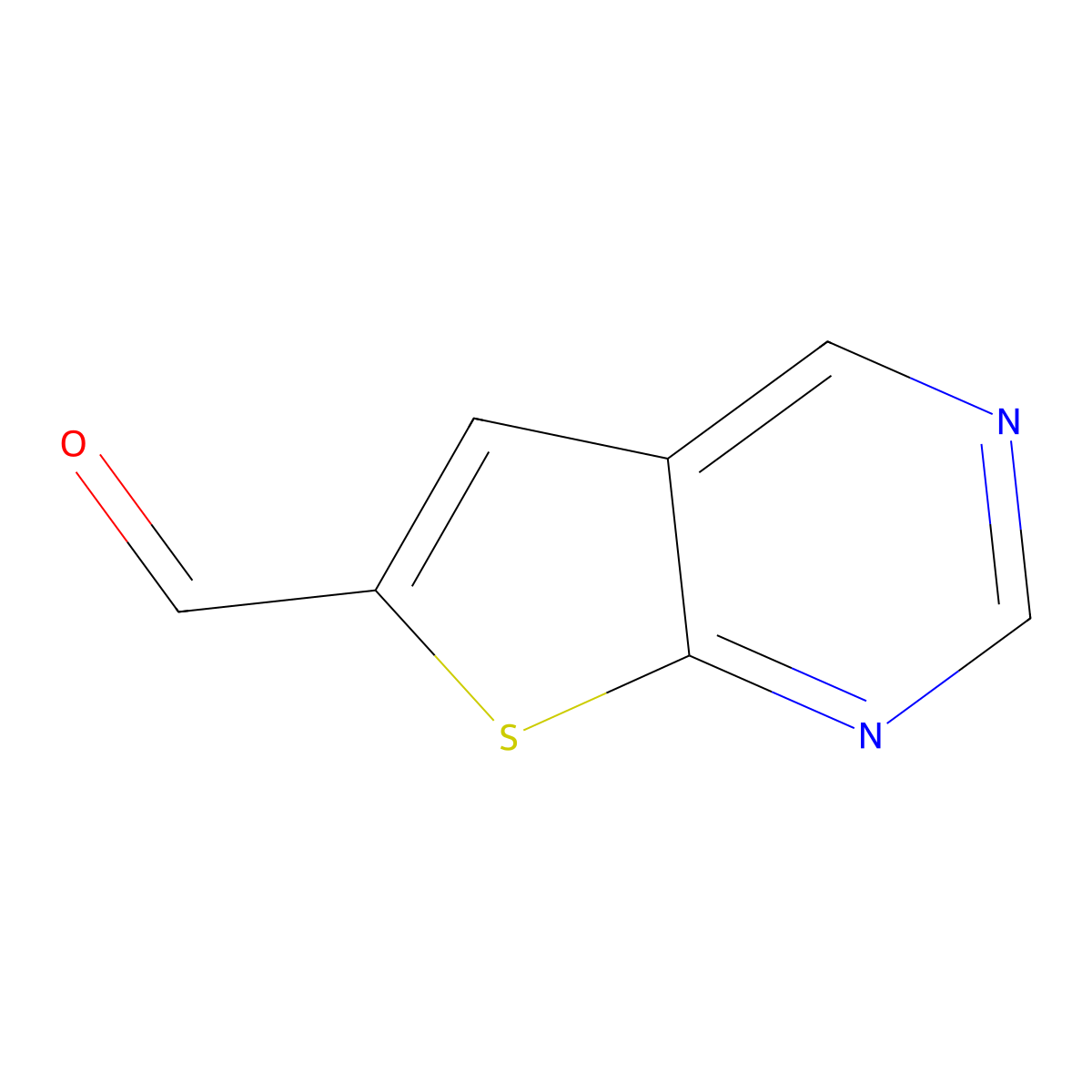 Thieno[2,3-d]pyrimidine-6-carbaldehyde molecular structure, CAS 655253-72-8