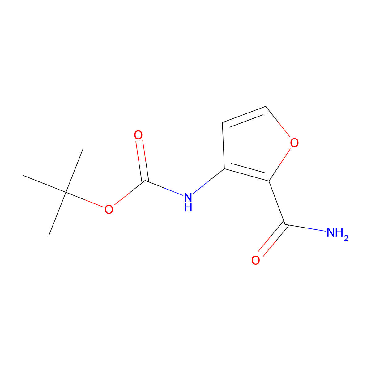 tert-Butyl (2-carbamoylfuran-3-yl)carbamate molecular structure, CAS 655255-07-5