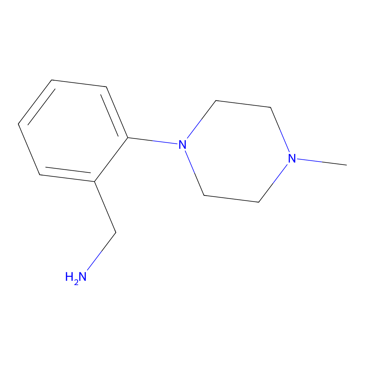 2-(4-Methyl-1-piperazinyl)benzenemethanamine molecular structure, CAS 655256-68-1