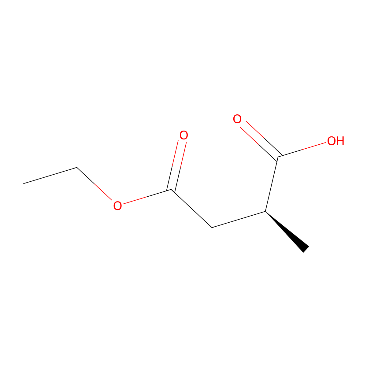 (2S)-4-ethoxy-2-methyl-4-oxobutanoic acid molecular structure, CAS 65527-90-4