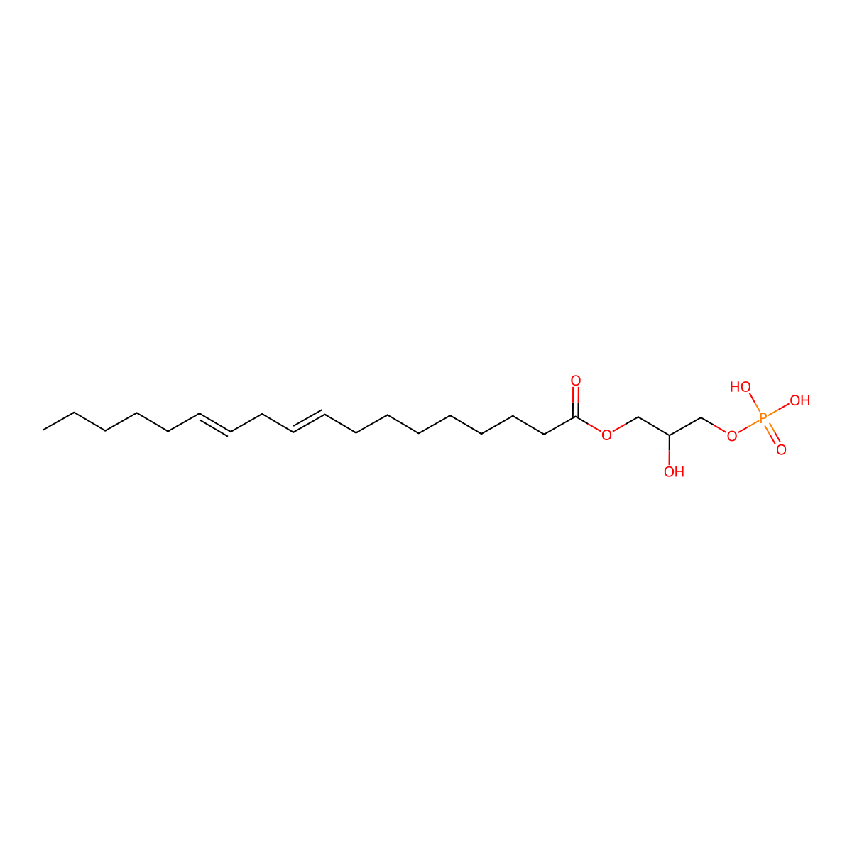 D-(+)-Sn-1-o-linoleoyl-glyceryl-3-phosphate (linoleoyl lpa) molecular structure, CAS 65528-85-0
