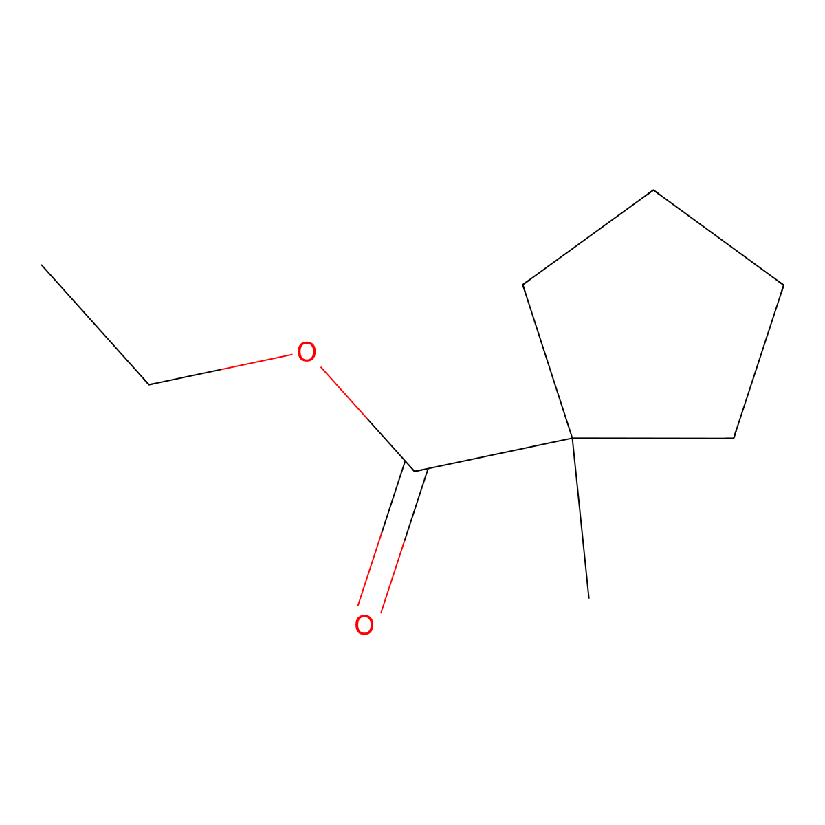 Ethyl 1-methylcyclopentanecarboxylate molecular structure, CAS 6553-72-6
