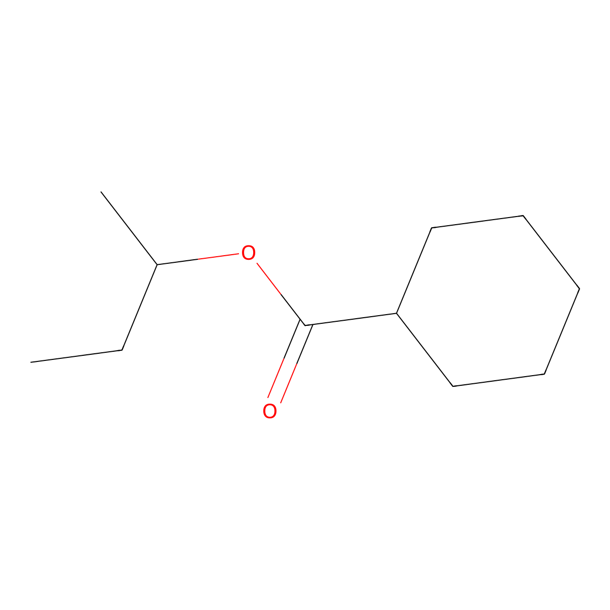 1-Methylpropyl cyclohexanecarboxylate molecular structure, CAS 6553-82-8