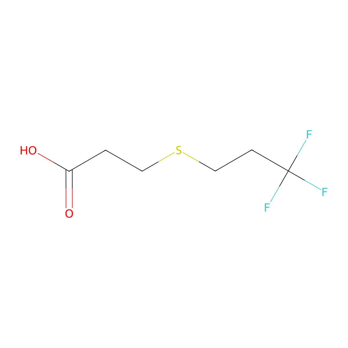 Poly(difluoromethylene), alpha-(2-((2-carboxyethyl)thio)ethyl)-omega-fluoro- molecular structure, CAS 65530-69-0