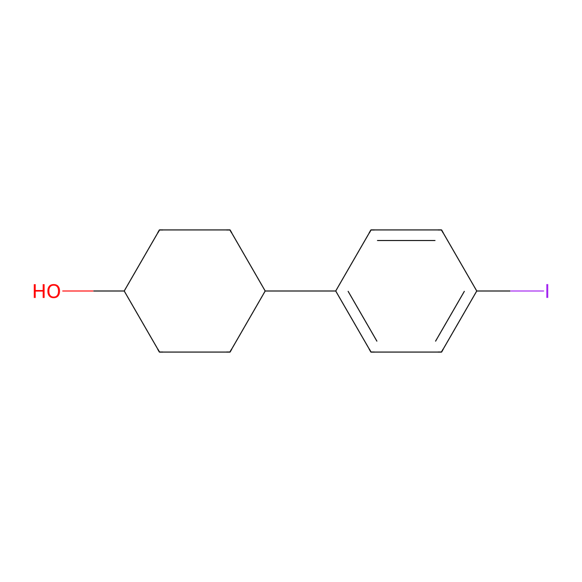 trans-4-(4-Iodophenyl)cyclohexanol molecular structure, CAS 65531-17-1