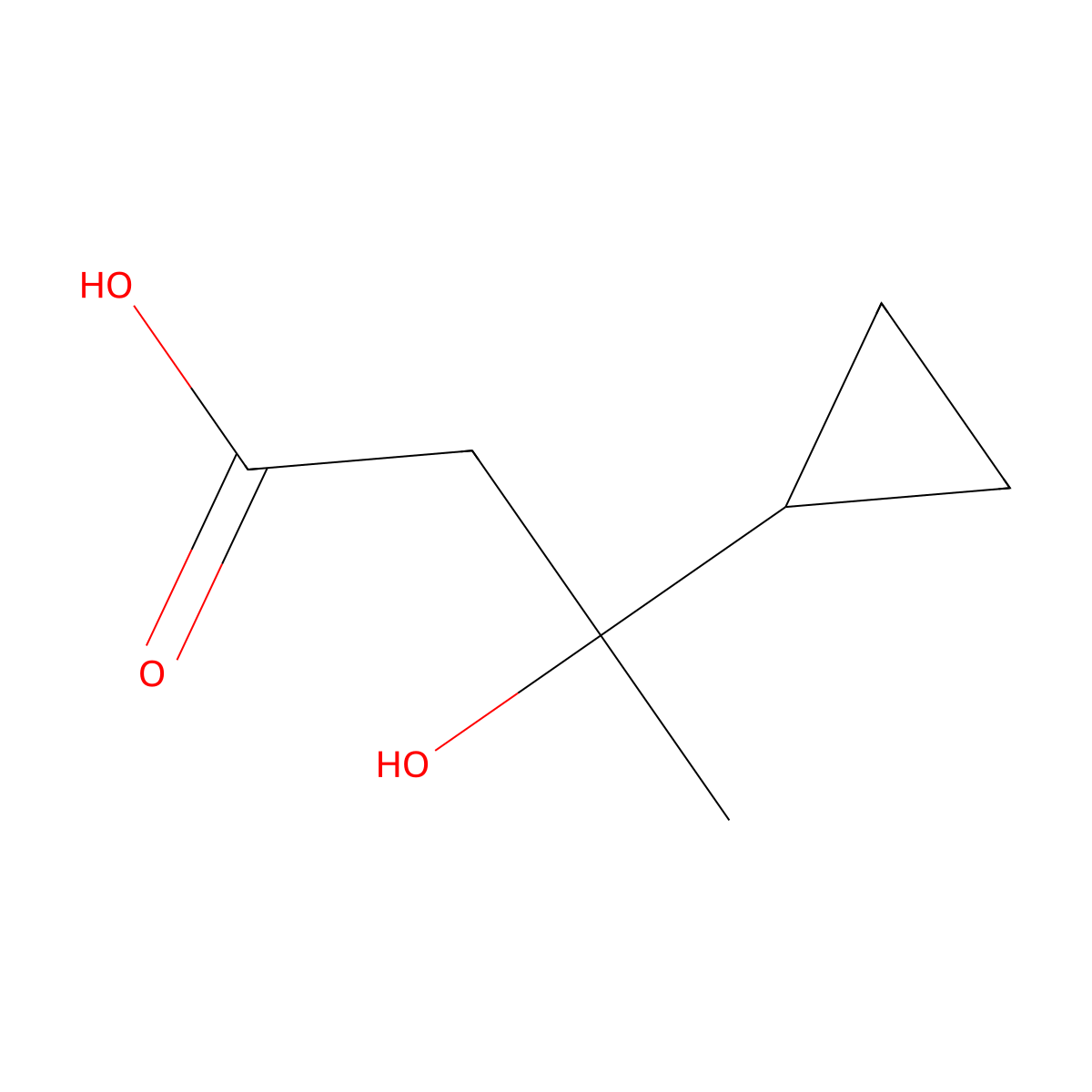 3-Cyclopropyl-3-hydroxybutanoic acid molecular structure, CAS 65531-33-1