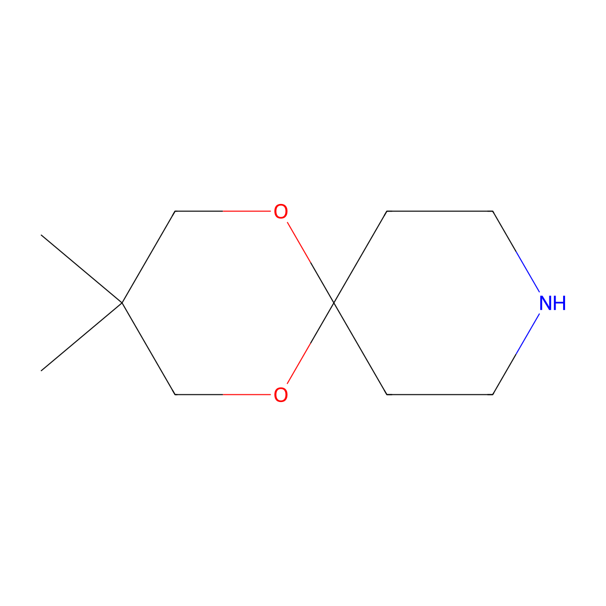 3,3-Dimethyl-1,5-dioxa-9-azaspiro[5.5]undecane molecular structure, CAS 65535-86-6