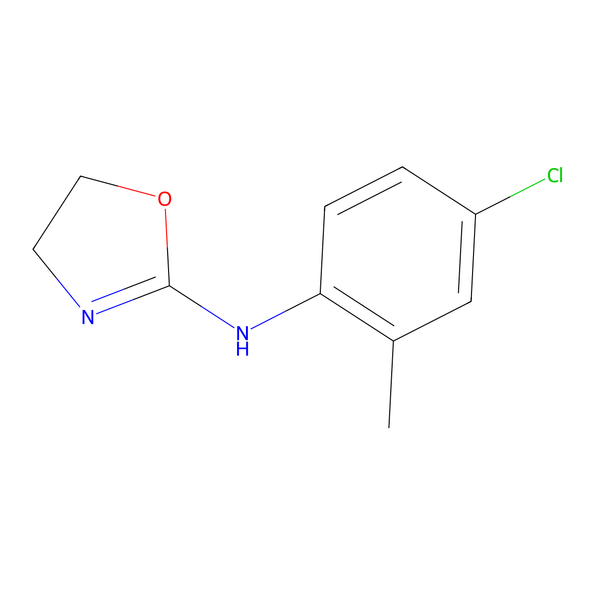 N-(4-chloro-2-methylphenyl)-4,5-dihydro-1,3-oxazol-2-amine molecular structure, CAS 65536-45-0