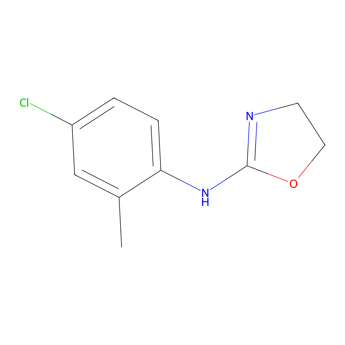 N-(4-chloro-2-methylphenyl)-4,5-dihydro-1,3-oxazol-2-amine molecular structure, CAS 65536-45-0