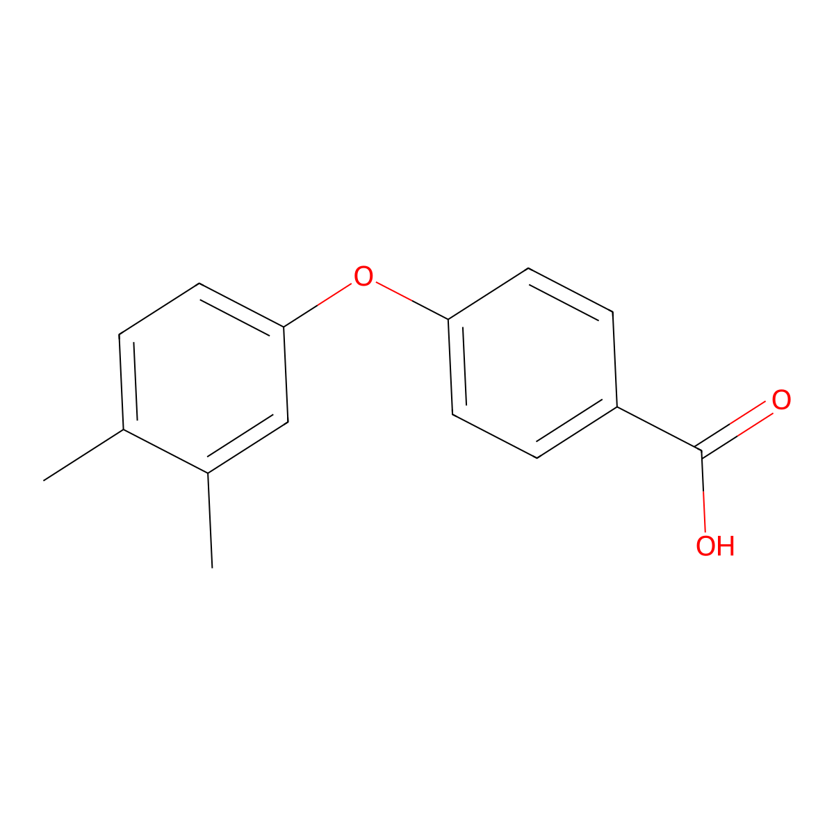 4-(3,4-Dimethylphenoxy)benzoic acid molecular structure, CAS 65538-21-8