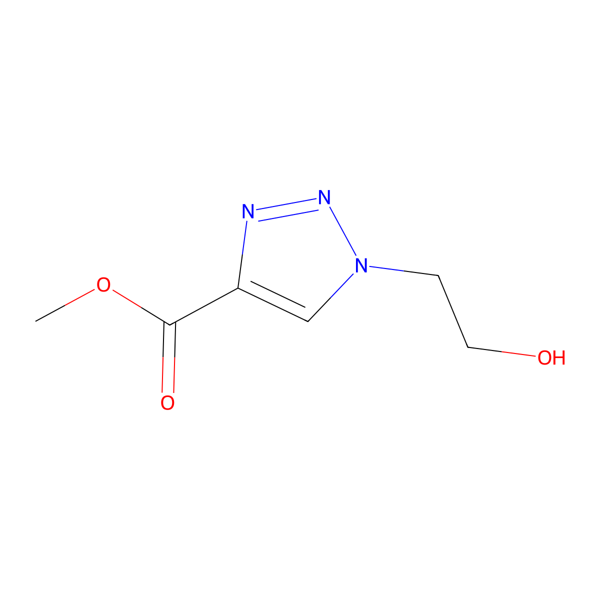 methyl 1-(2-hydroxyethyl)-1H-1,2,3-triazole-4-carboxylate molecular structure, CAS 65539-37-9
