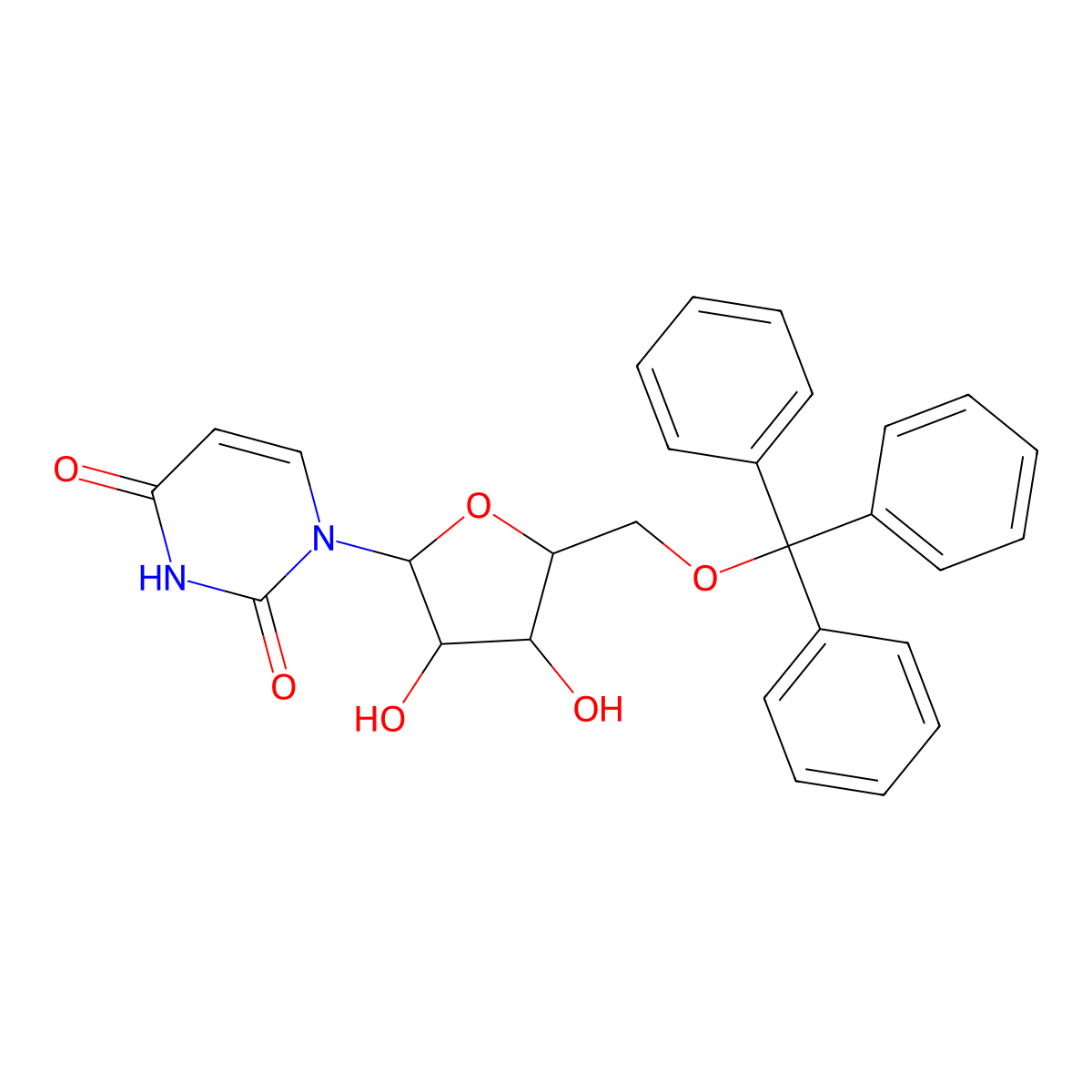 5'-O-Trityluridine molecular structure, CAS 6554-10-5