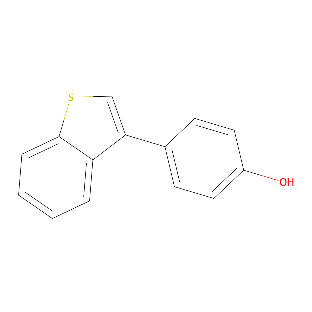 4-Benzo[b]thiophen-3-yl-phenol molecular structure, CAS 65540-09-2