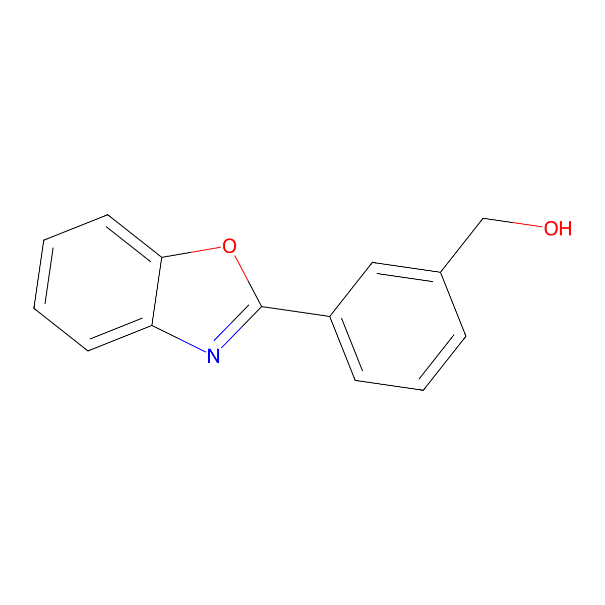 (3-(1,3-Benzoxazol-2-yl)phenyl)methanol molecular structure, CAS 65540-83-2
