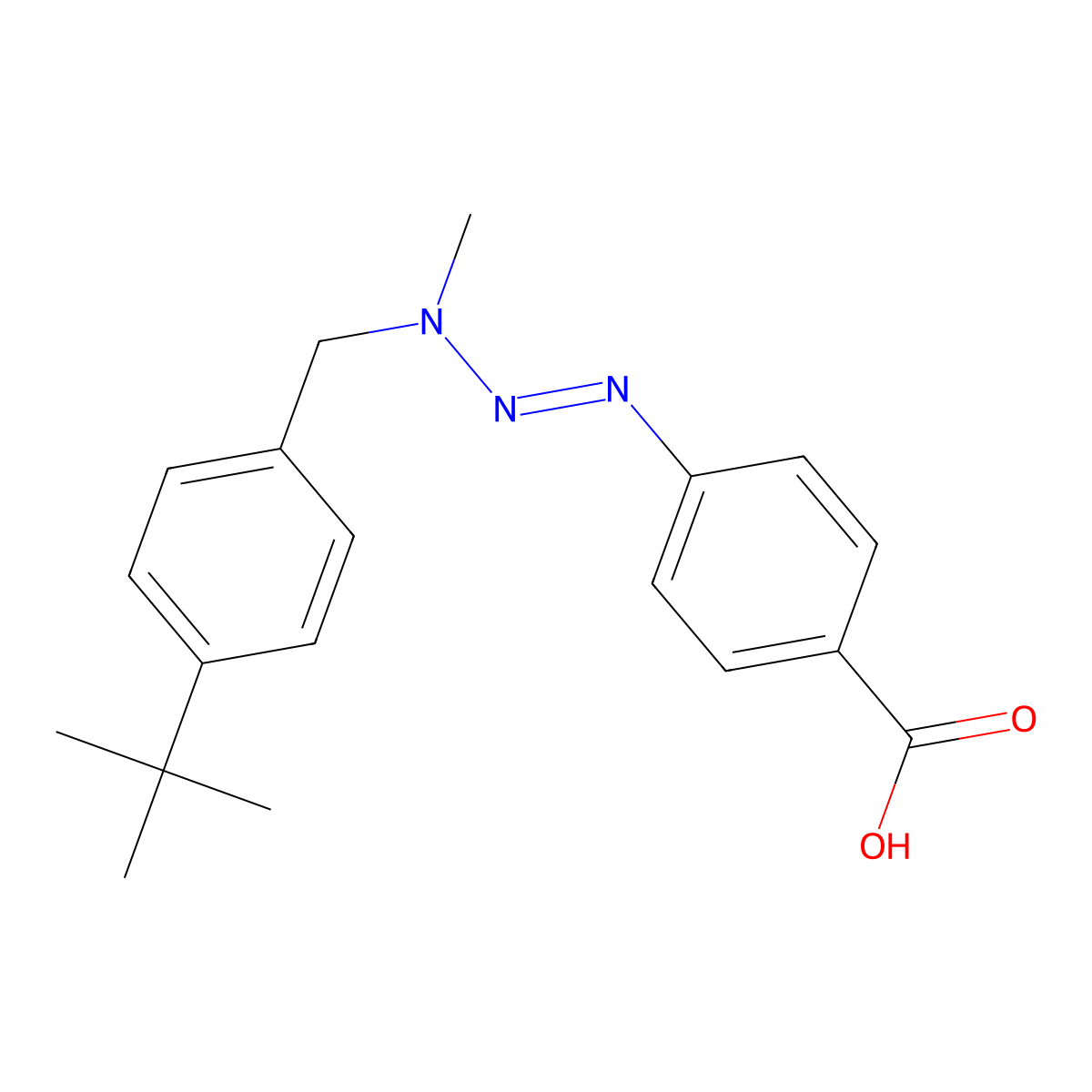 p-(3-(p-tert-Butylbenzyl)-3-methyl-1-triazeno)benzoic acid molecular structure, CAS 65542-20-3