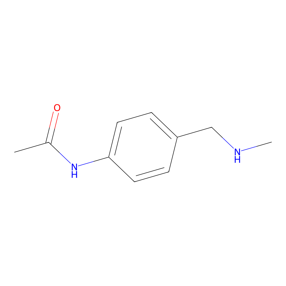 N-(4-((methylamino)methyl)phenyl)acetamide molecular structure, CAS 65542-25-8