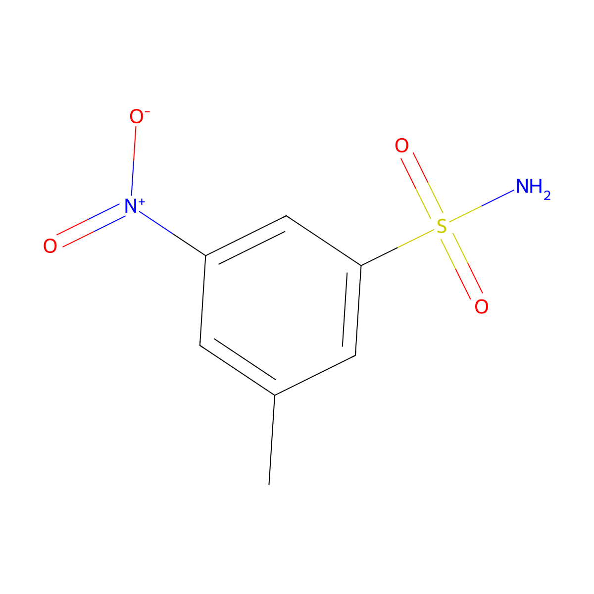 3-Methyl-5-nitrobenzenesulfonamide molecular structure, CAS 65542-47-4