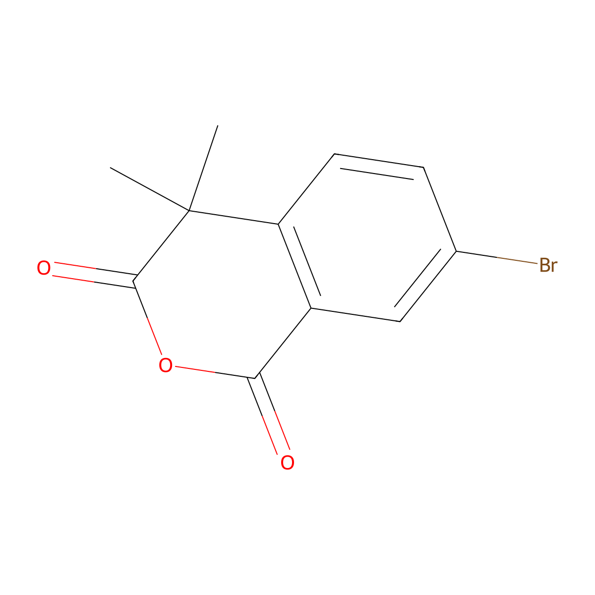 7-bromo-4,4-dimethyl-3,4-dihydro-1H-2-benzopyran-1,3-dione molecular structure, CAS 65543-17-1