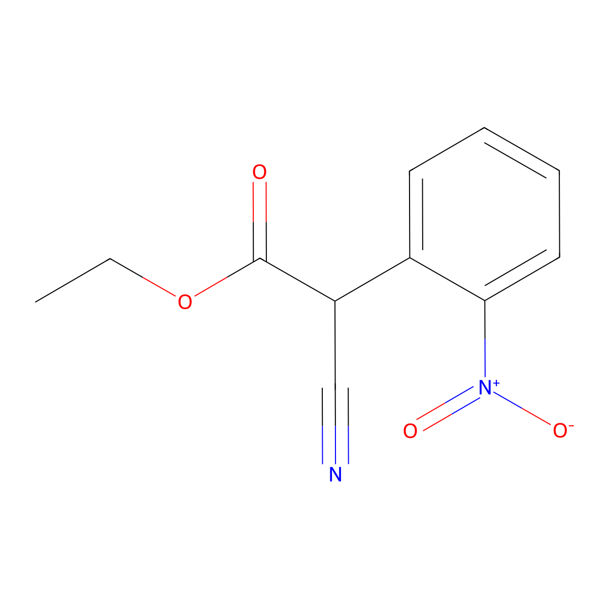 Ethyl 2-cyano-2-(2-nitrophenyl)acetate molecular structure, CAS 65548-02-9