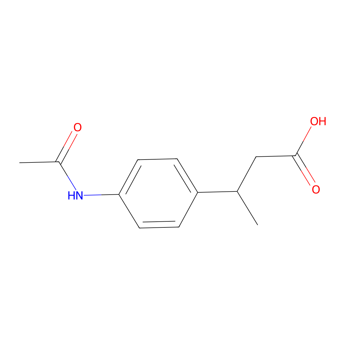 3-(4-Acetamidophenyl)butanoic acid molecular structure, CAS 6555-04-0