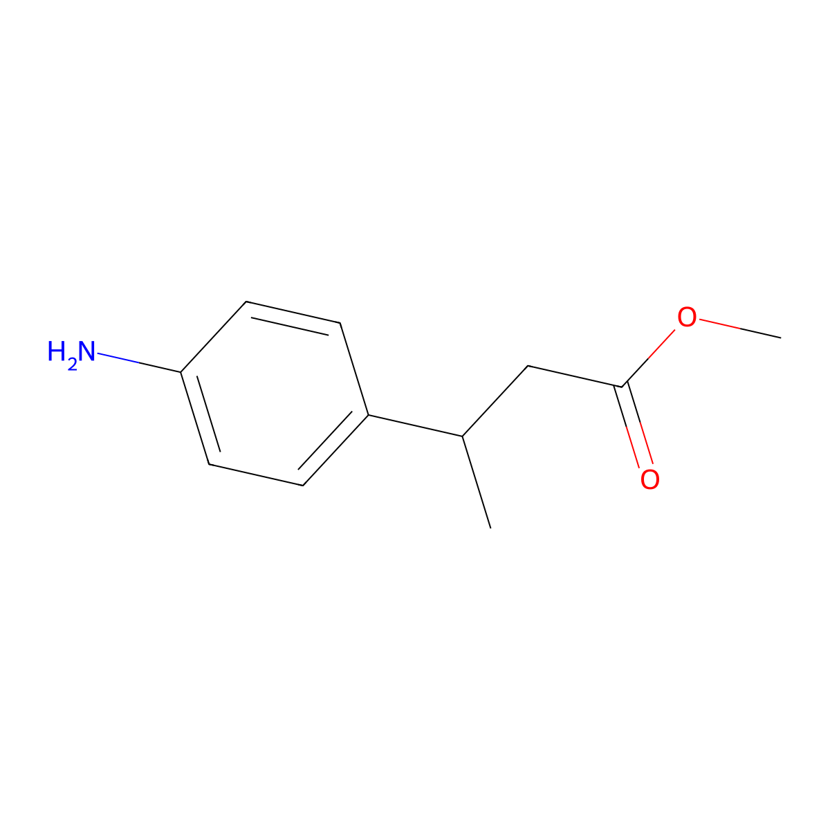 Methyl 3-(4-aminophenyl)butanoate molecular structure, CAS 6555-06-2