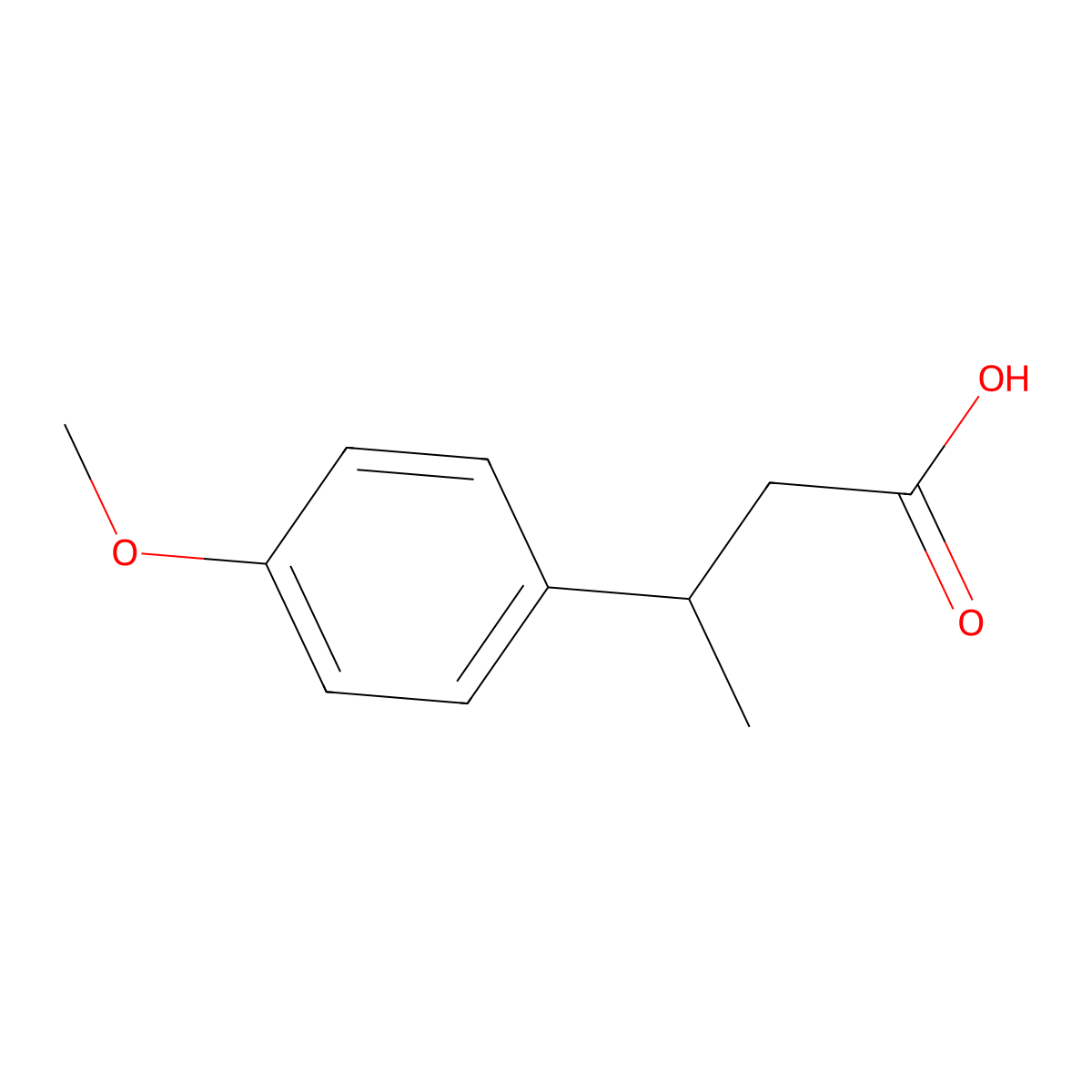 3-(4-Methoxyphenyl)butanoic acid molecular structure, CAS 6555-30-2