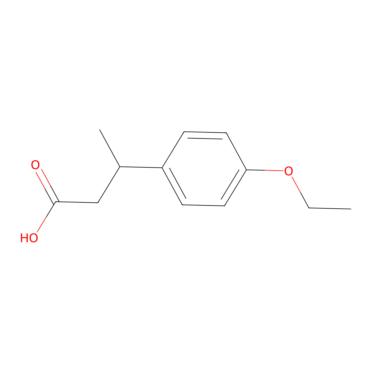 3-(4-Ethoxyphenyl)butanoic acid molecular structure, CAS 6555-32-4