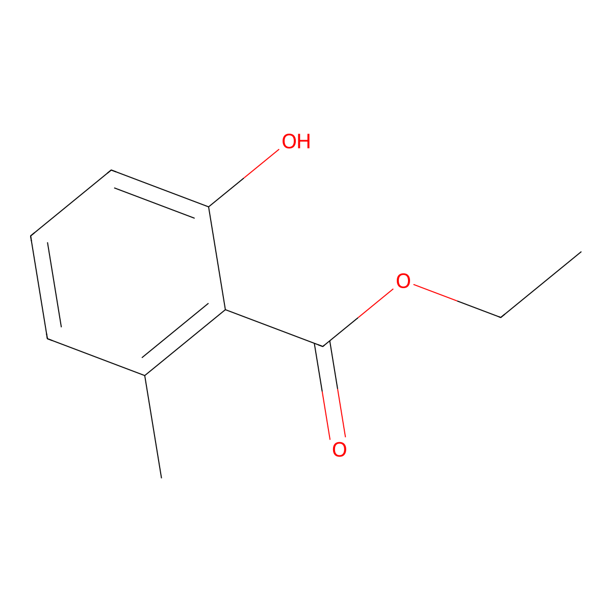 Ethyl 2-hydroxy-6-methylbenzoate molecular structure, CAS 6555-40-4