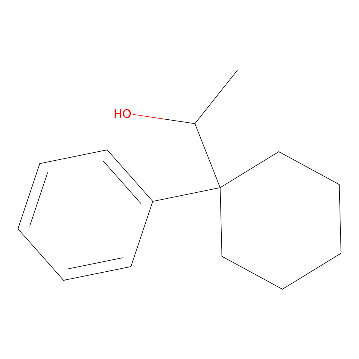 1-(1-Phenylcyclohexyl)ethan-1-ol molecular structure, CAS 6555-65-3
