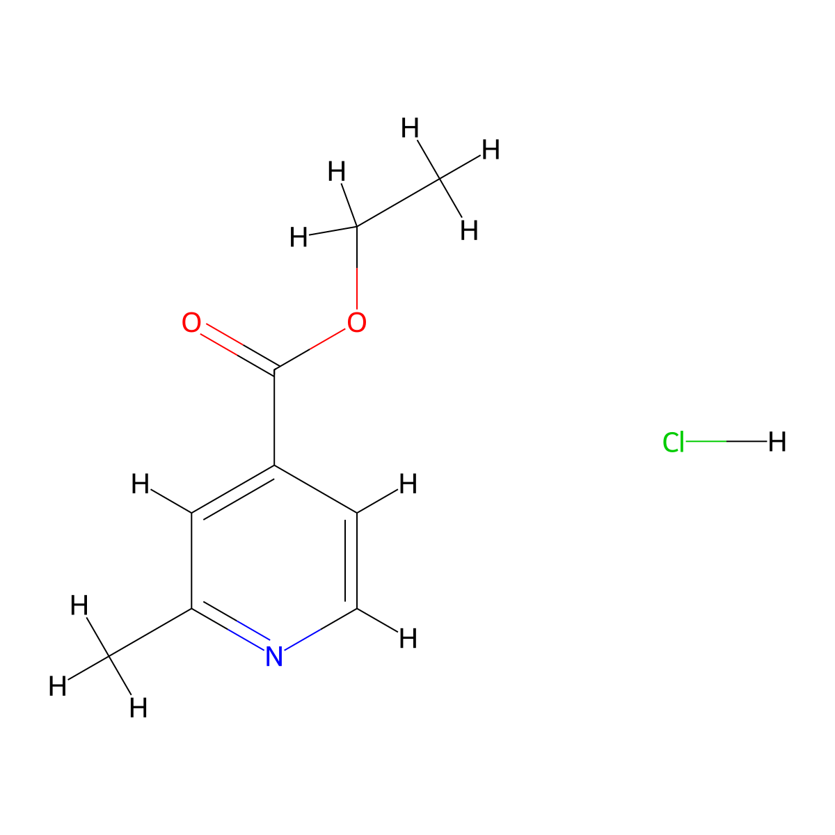 Ethyl 2-methylpyridine-4-carboxylate hydrochloride molecular structure, CAS 65550-32-5