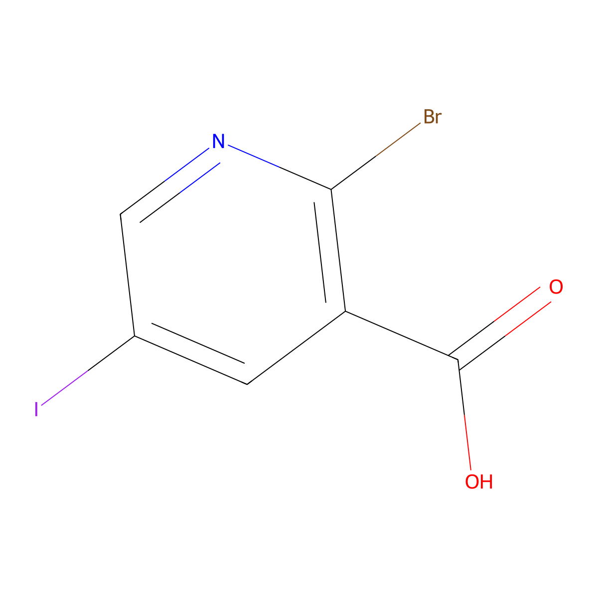 2-Bromo-5-iodonicotinic acid molecular structure, CAS 65550-80-3