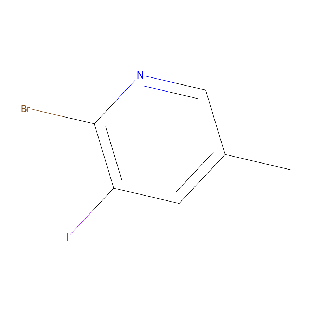 2-Bromo-3-iodo-5-methylpyridine molecular structure, CAS 65550-82-5