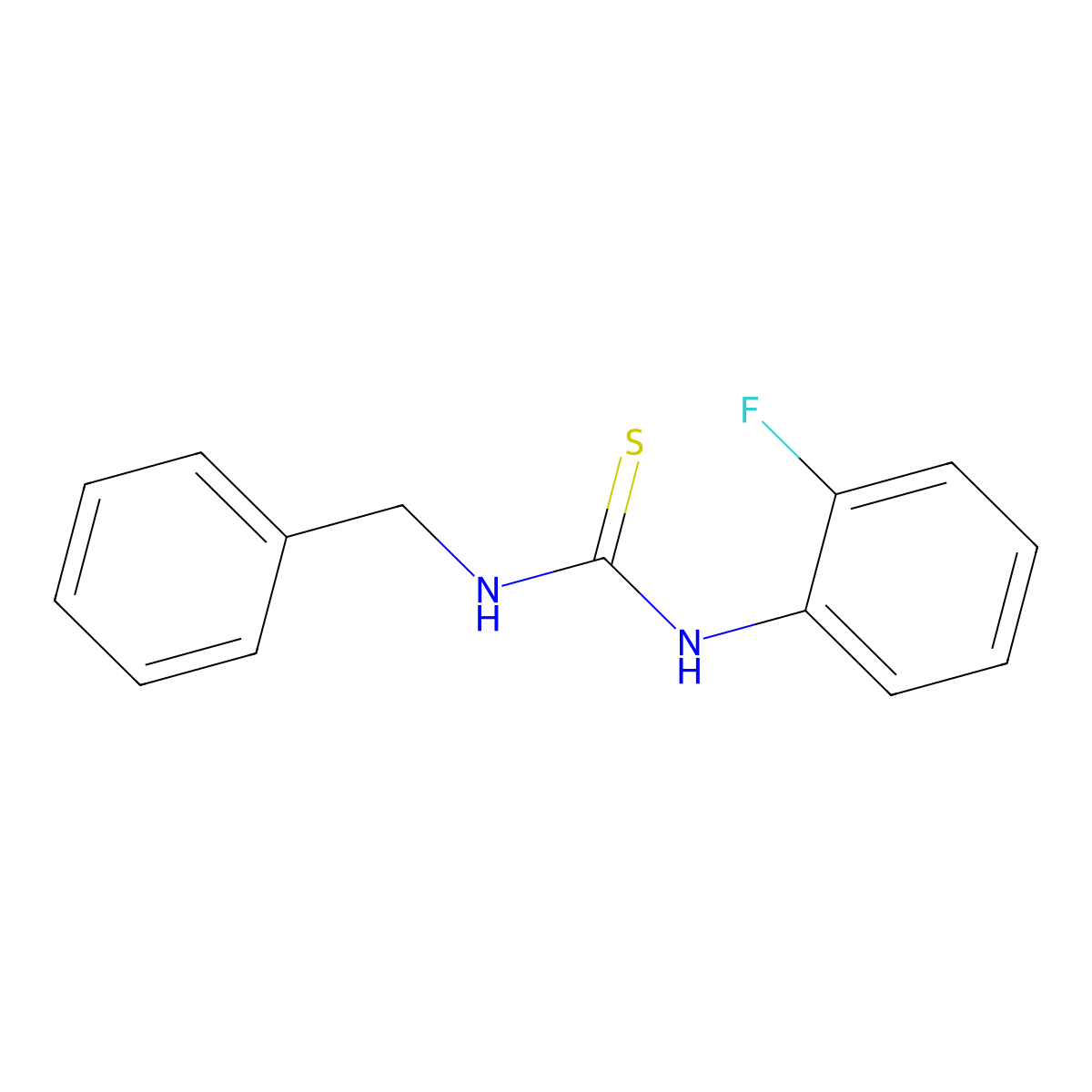 1-Benzyl-3-(2-fluorophenyl)thiourea molecular structure, CAS 65550-94-9