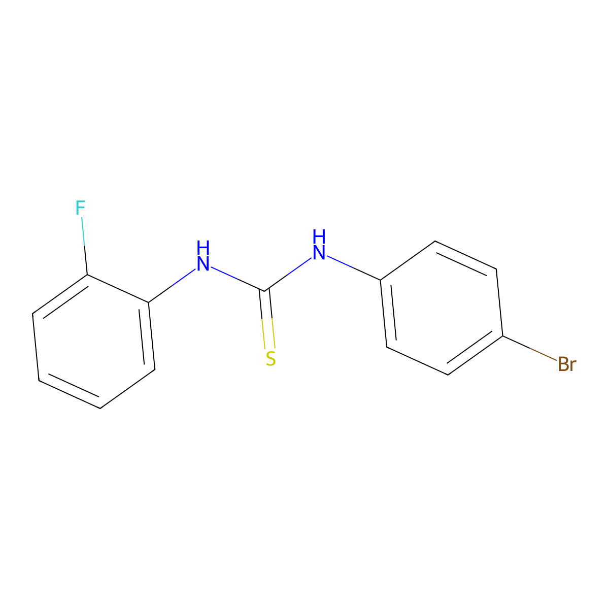 1-(4-Bromophenyl)-3-(2-fluorophenyl)thiourea molecular structure, CAS 65551-03-3