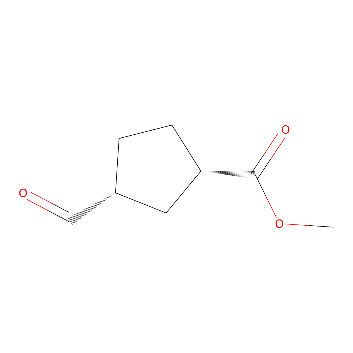methyl (1S,3R)-3-formylcyclopentane-1-carboxylate molecular structure, CAS 65553-68-6