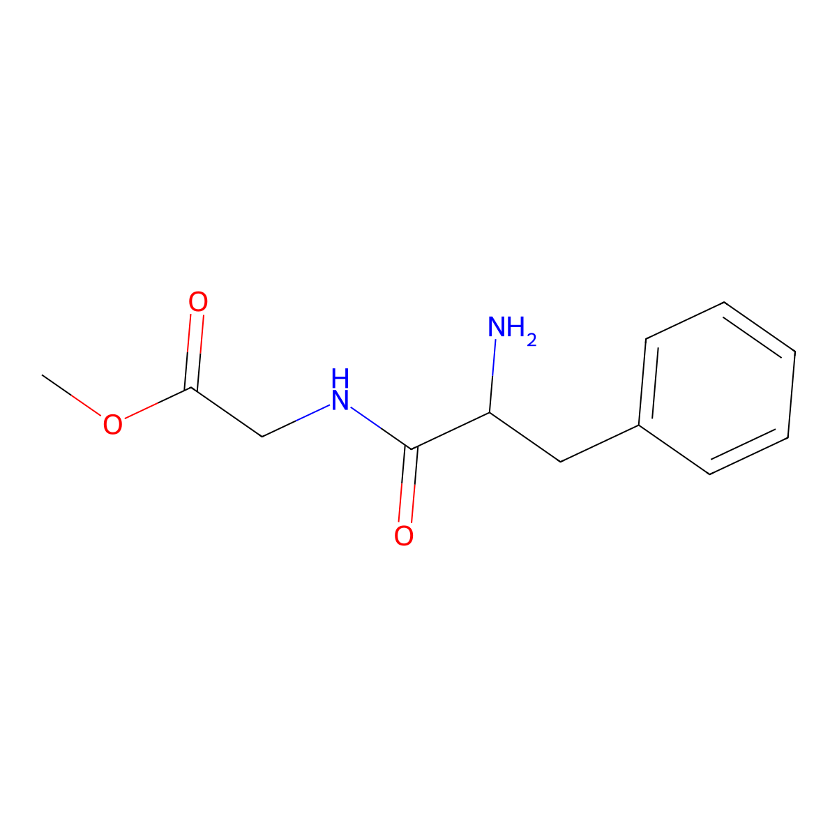 Methyl 2-[(2S)-2-amino-3-phenylpropanamido]acetate molecular structure, CAS 65559-51-5