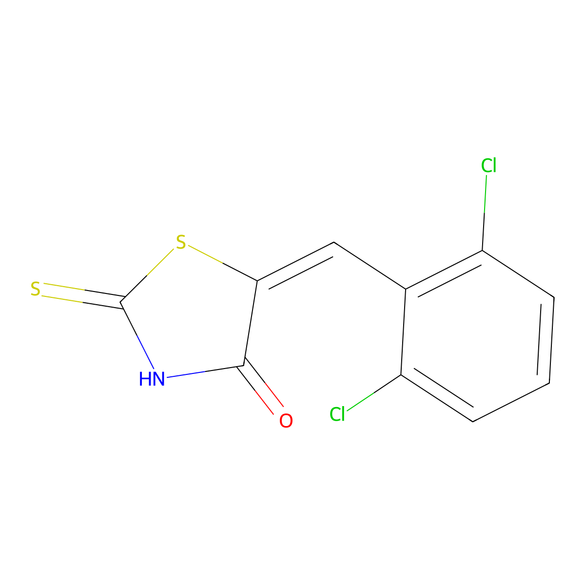 5-(2,6-Dichloro-benzylidene)-2-thioxo-thiazolidin-4-one molecular structure, CAS 65562-49-4