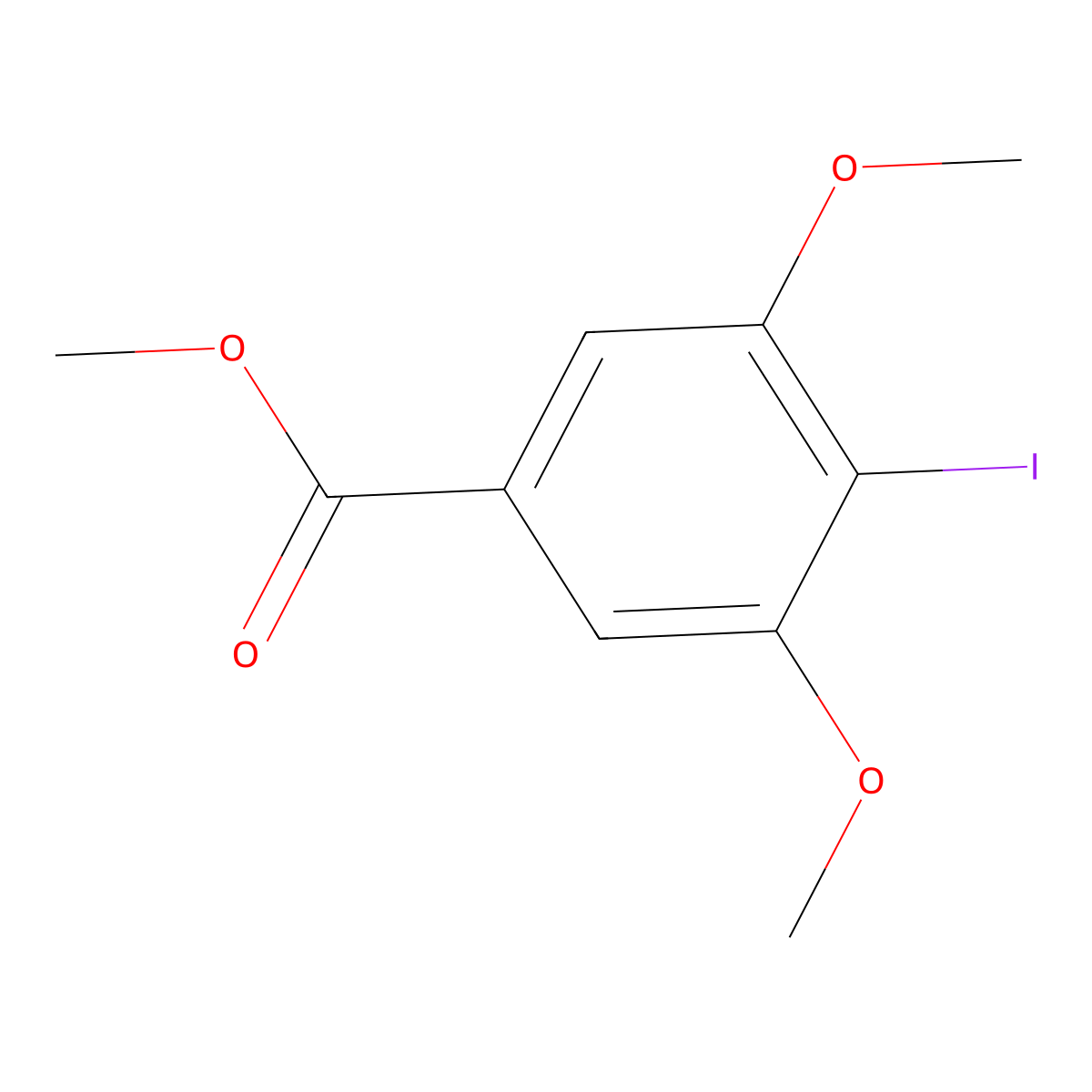 Methyl 4-iodo-3,5-dimethoxybenzoate molecular structure, CAS 65566-16-7
