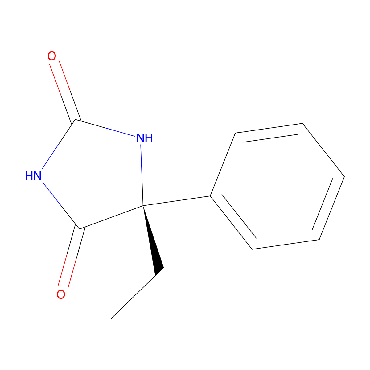 5-Ethyl-5-phenylhydantoin, (-)- molecular structure, CAS 65567-32-0
