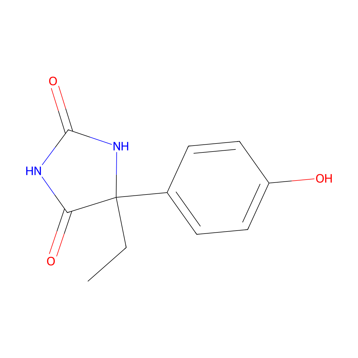 (S)-5-(4-Hydroxyphenyl)-5-ethylhydantoin molecular structure, CAS 65567-35-3